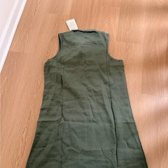 Garnet Hill Olive Linen Dress - Picture 3 of 3